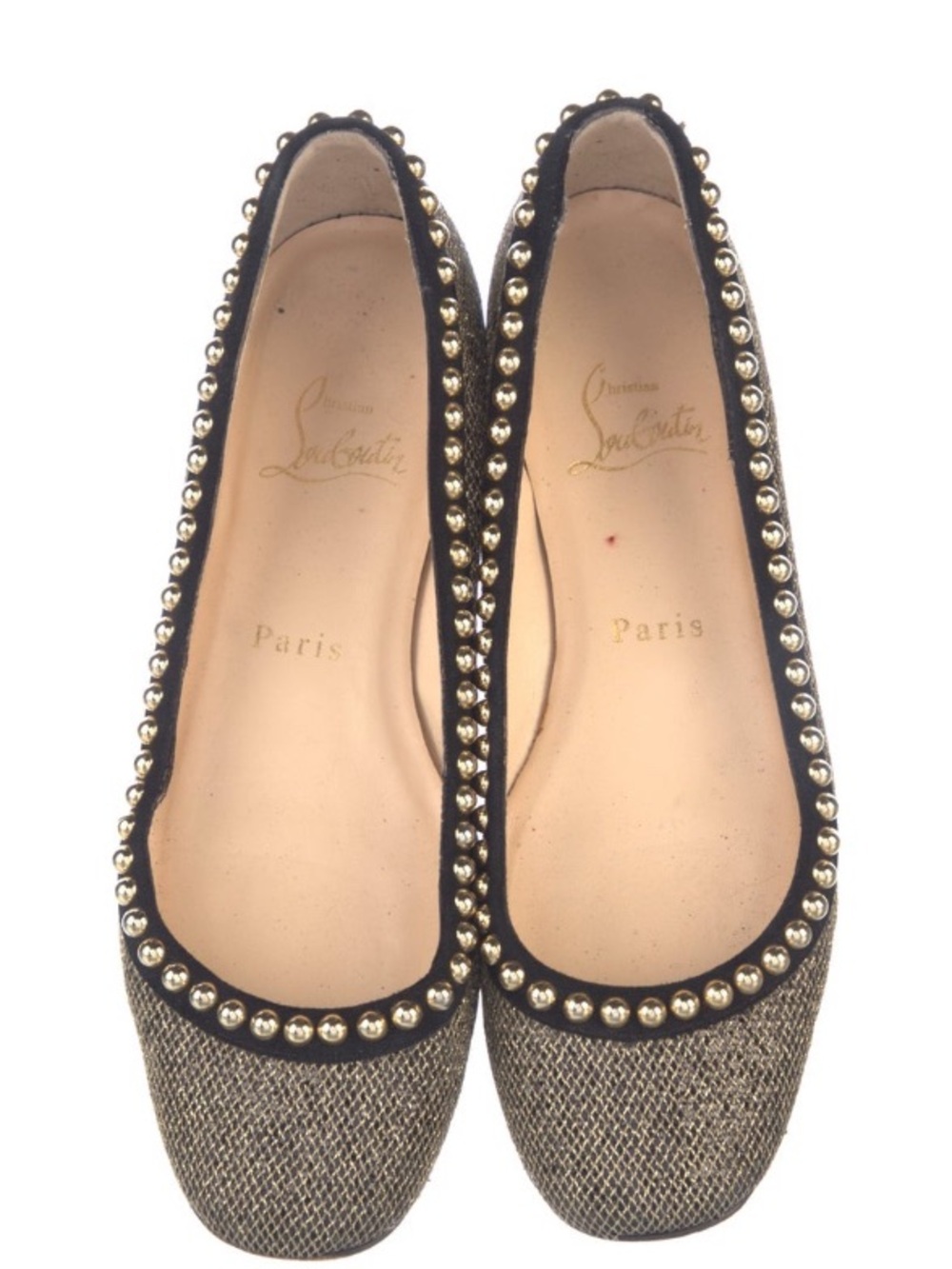 Christian Louboutin tweed glitter Ballet Flats 36.5